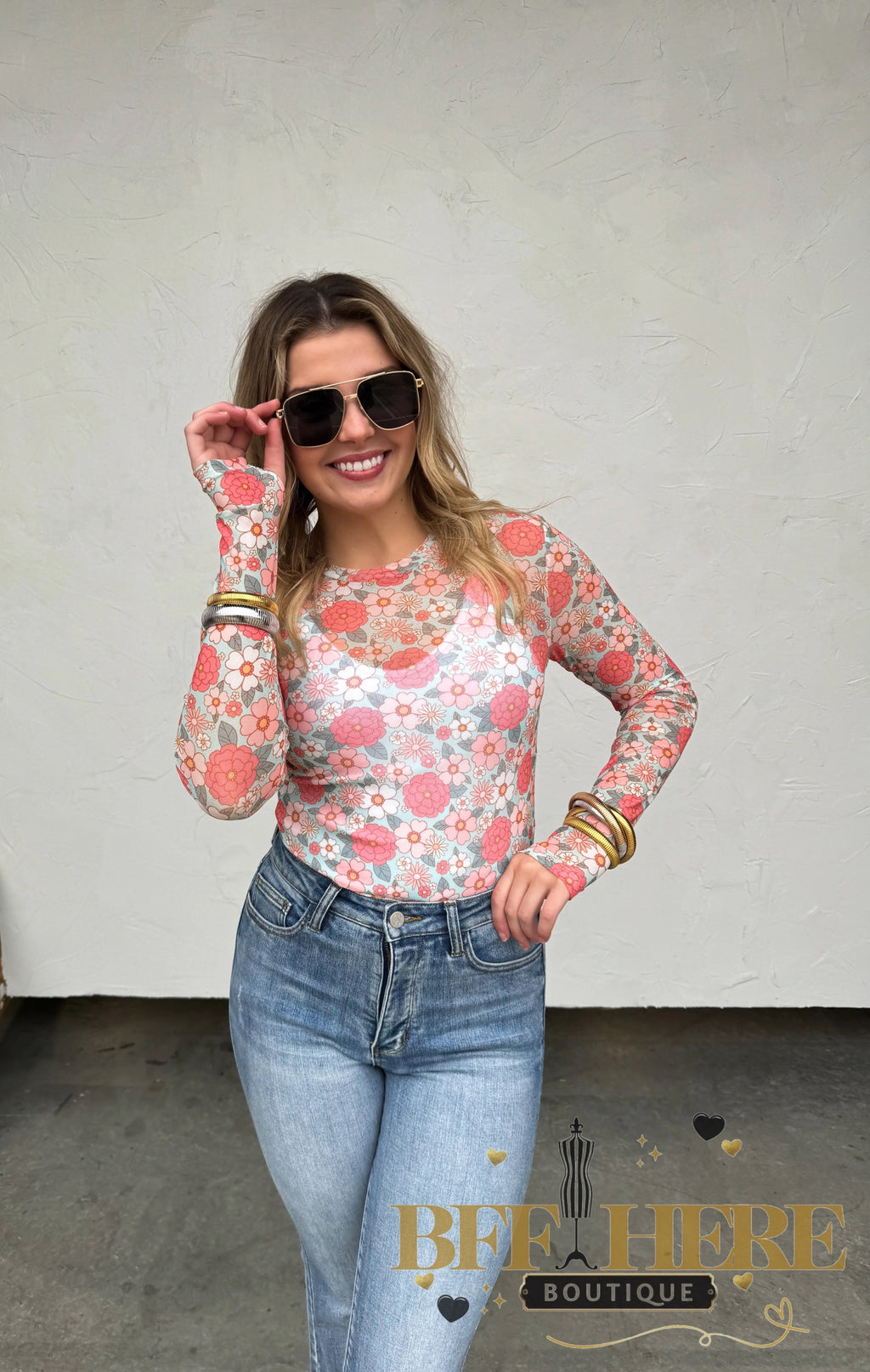 Vintage Floral Mesh Top by Blakeley - BFF Here
