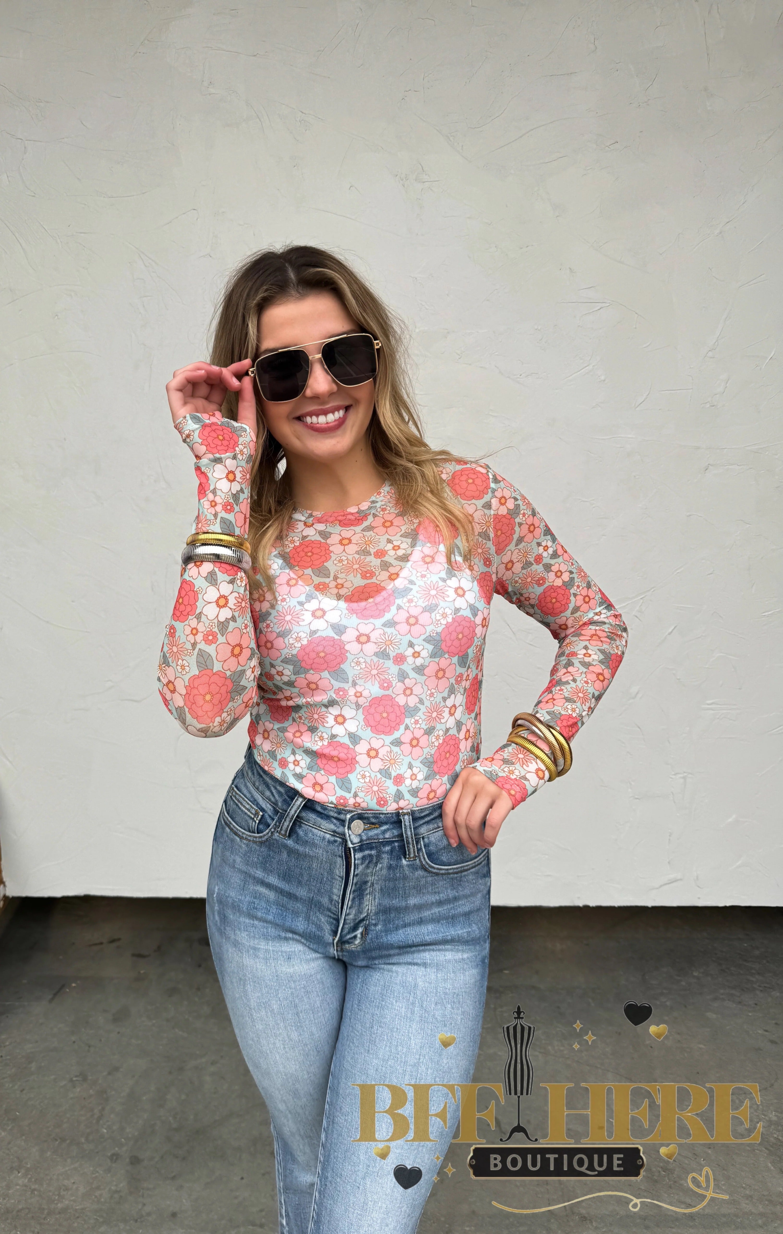 Vintage Floral Mesh Top by Blakeley - BFF Here
