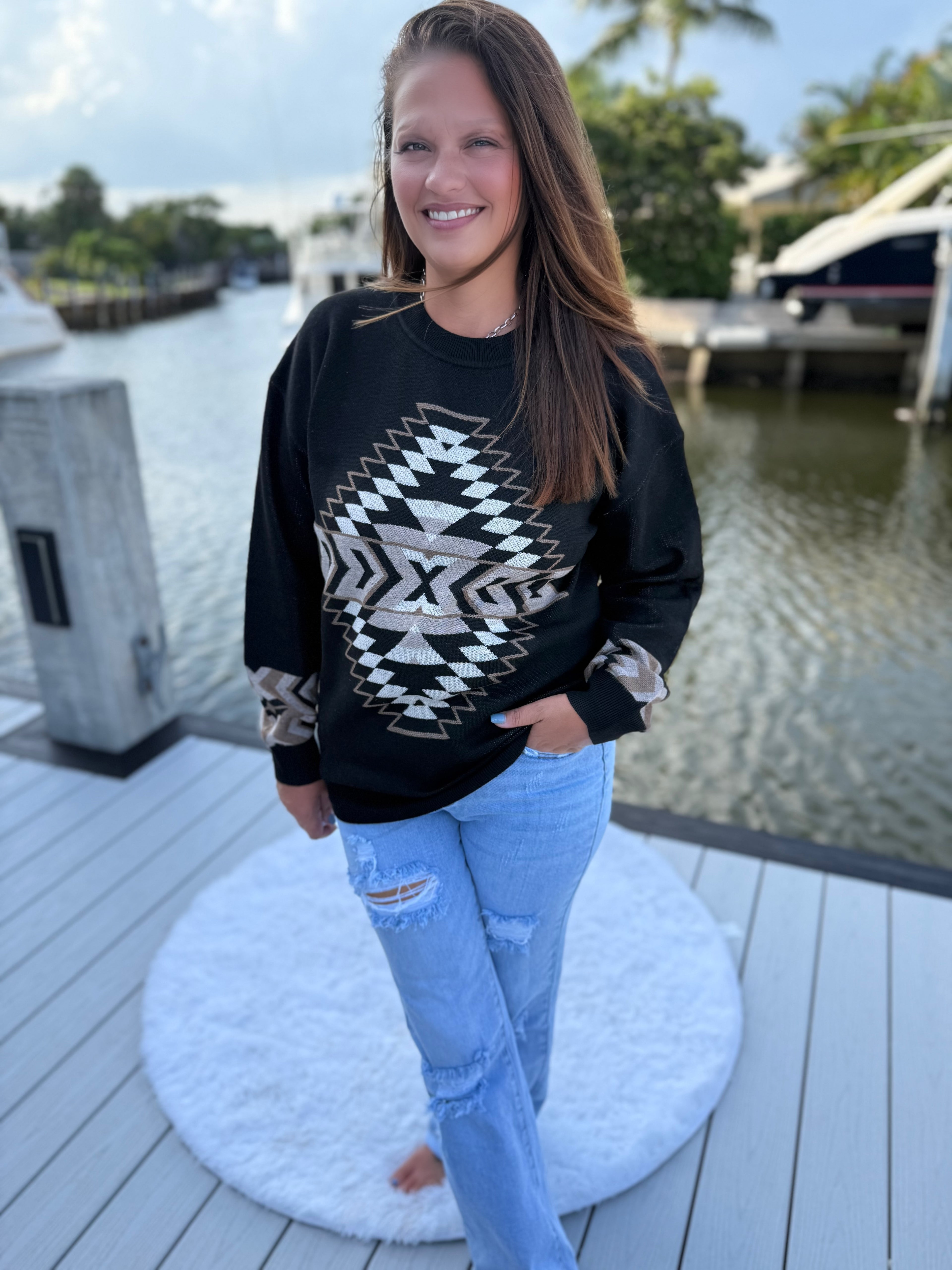 Night Aztec Sweater by Sterling Kreek - BFF Here