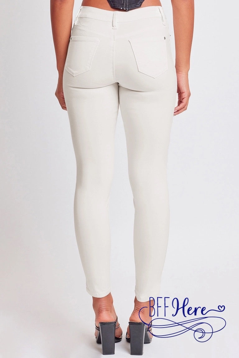 Spring Fling Hyperstretch Mid-Rise Skinny Jean / Choice of Color by YMI - BFF Here