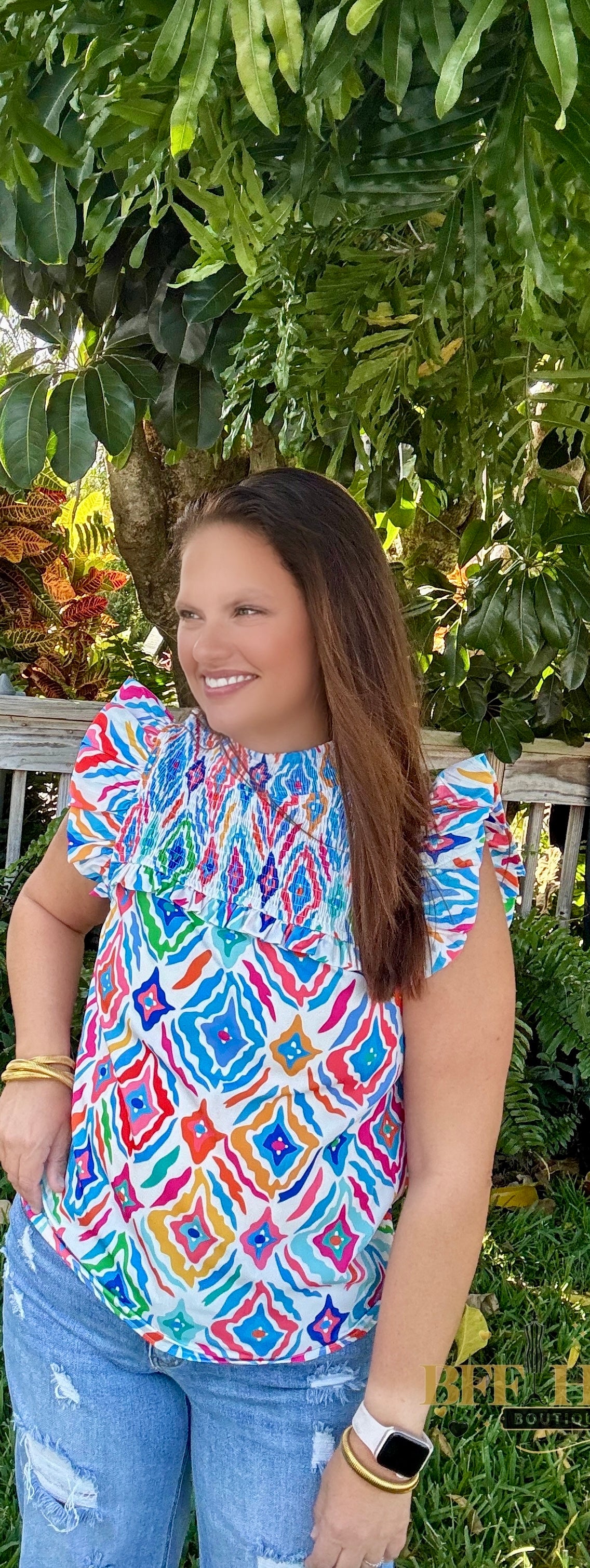 Color Splash Smocked Top - BFF Here