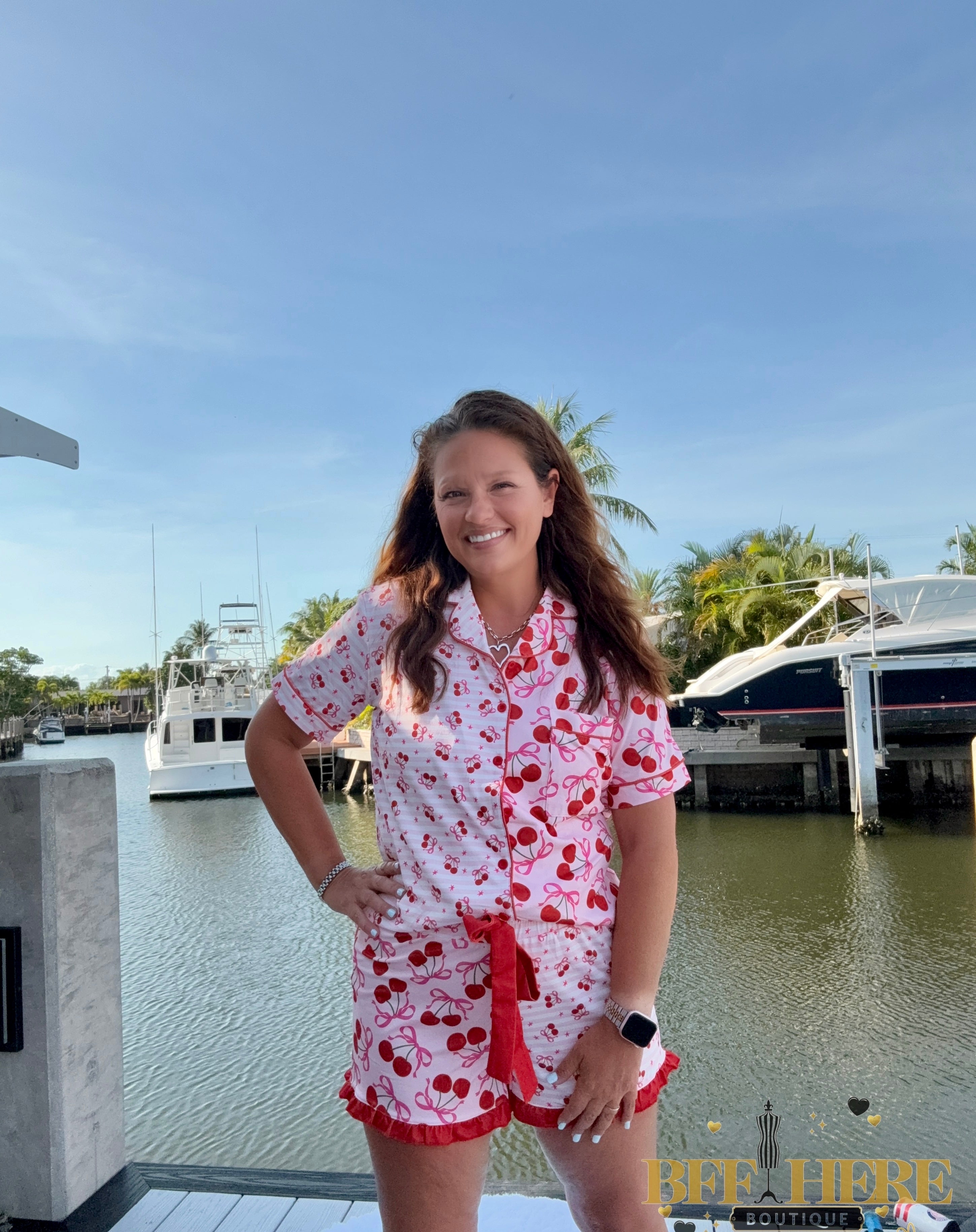 Cherry Bomb Ruffle Pajama Set by Jess Lea - BFF Here
