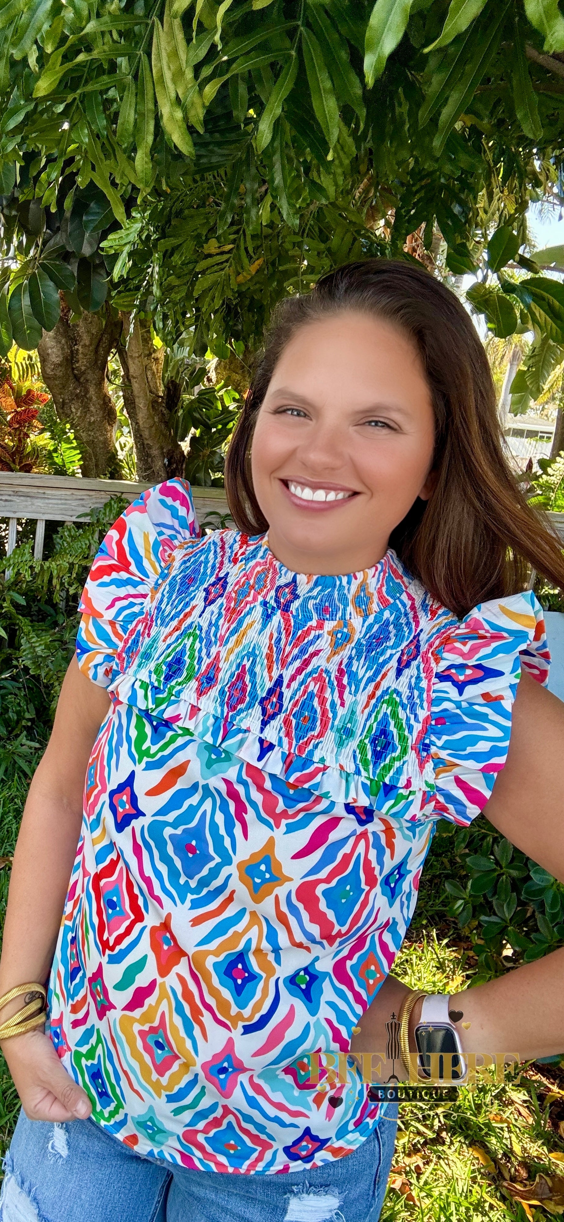 Color Splash Smocked Top - BFF Here