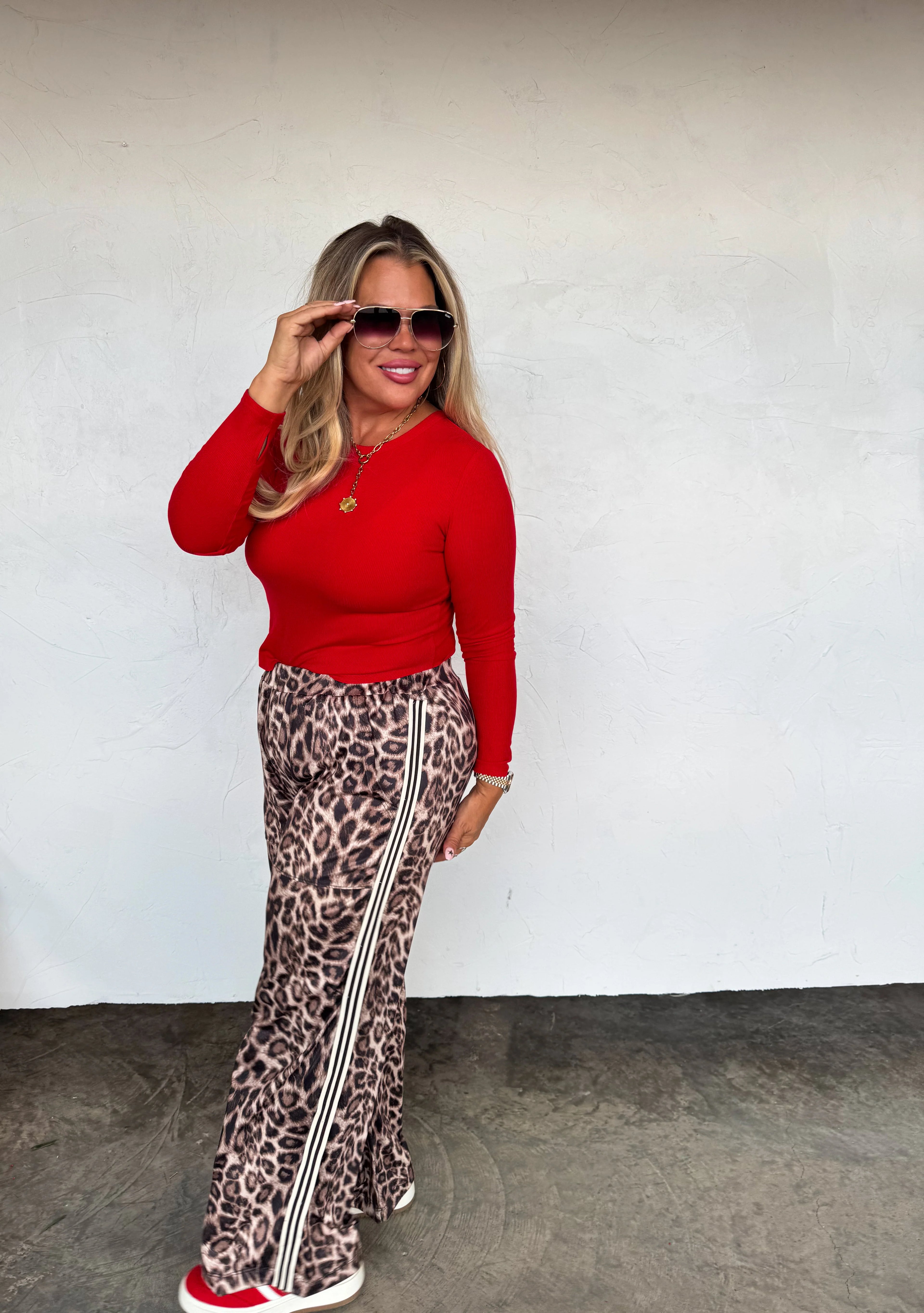 PREORDER: Haddie Silky Cheetah Wide Leg Pants by Blakeley (Beginning of October) - BFF Here