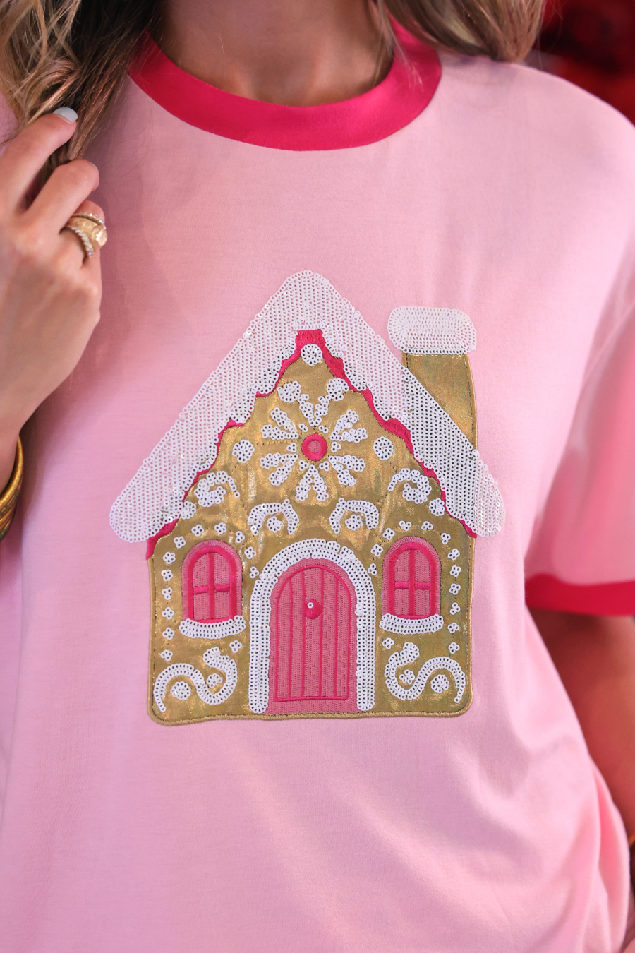 PREORDER:  Foil Gingerbread House Tee by Jess Lea (ETA: September)