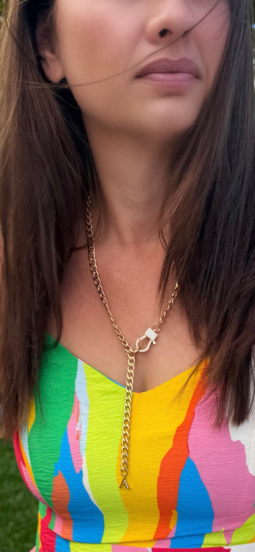 Link & Chain Charm Necklace by Blakeley / Choice of Initial - BFF Here