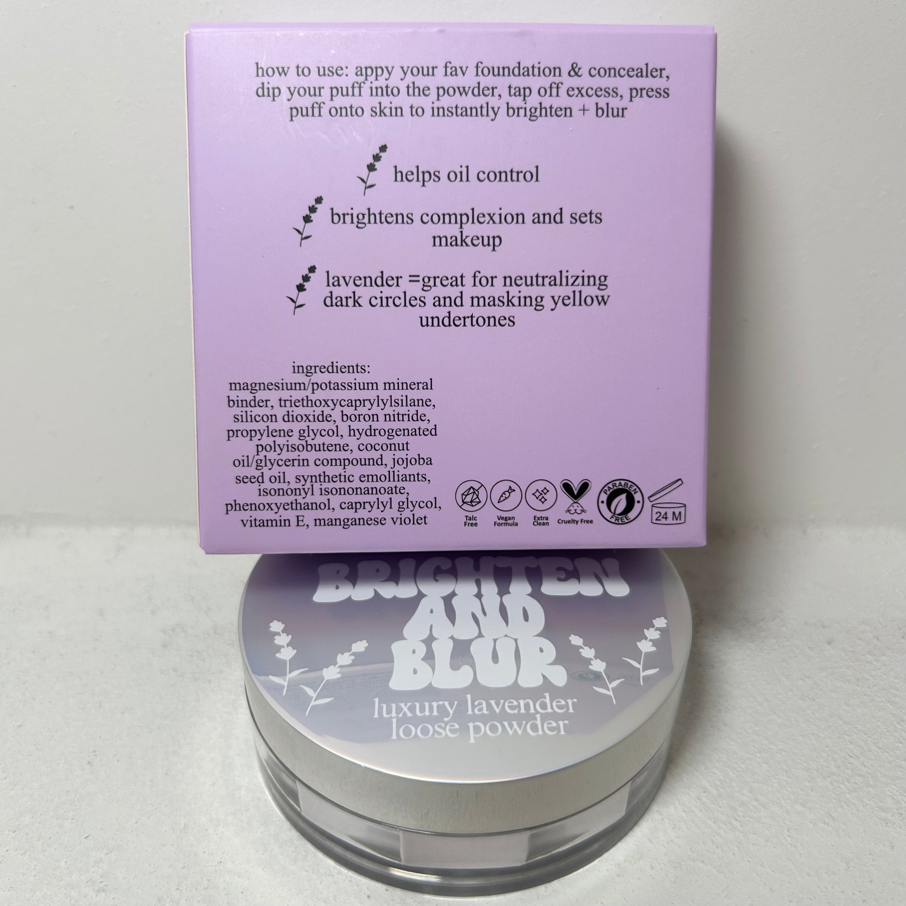 Brighten & Blur Lavender Setting Powder by TMLL Beauty (Ships 2-3 weeks)