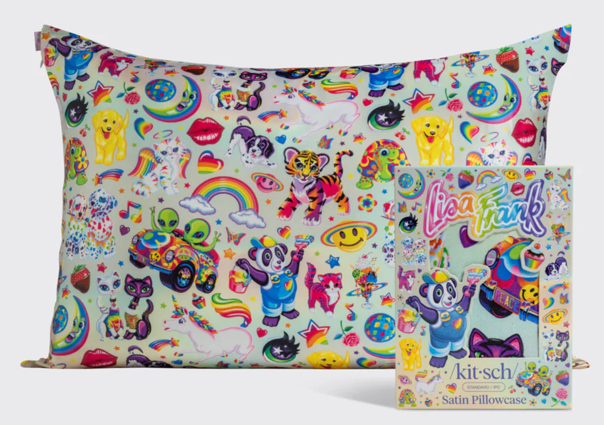 Lisa Frank X Kitsch Satin Pillowcase - the Fantastic World of Lisa Frank