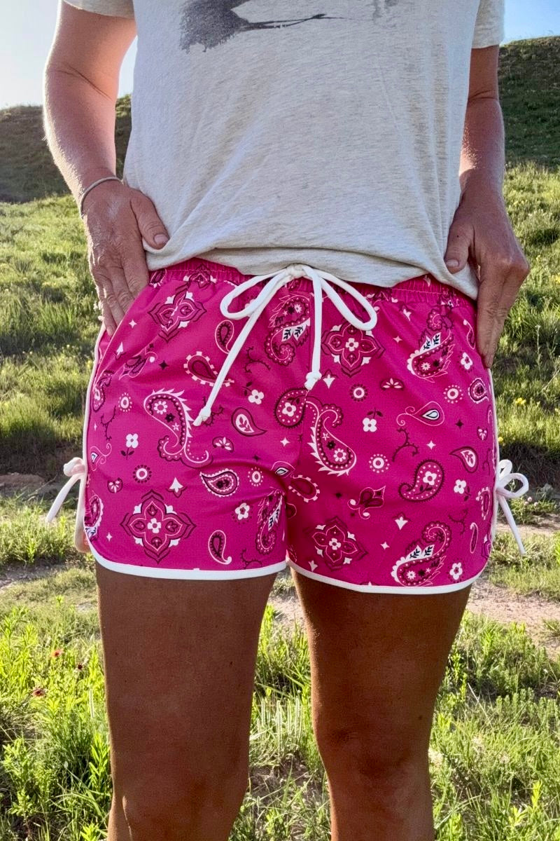 Bandana Babe Hot Pink Shorts by Sterling Kreek - BFF Here