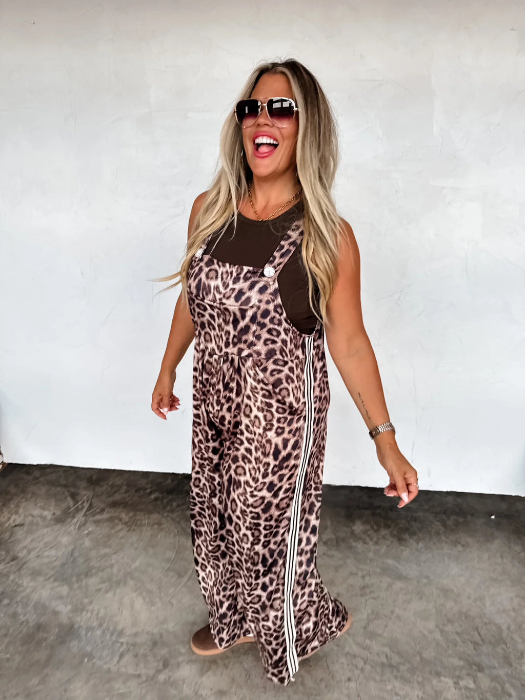 PREORDER: Karli Silky Cheetah Overalls by Blakeley (Beginning of October) - BFF Here