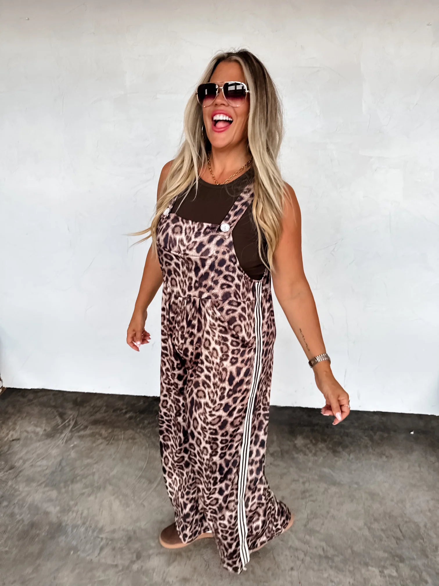PREORDER: Karli Silky Cheetah Overalls by Blakeley (Beginning of October) - BFF Here