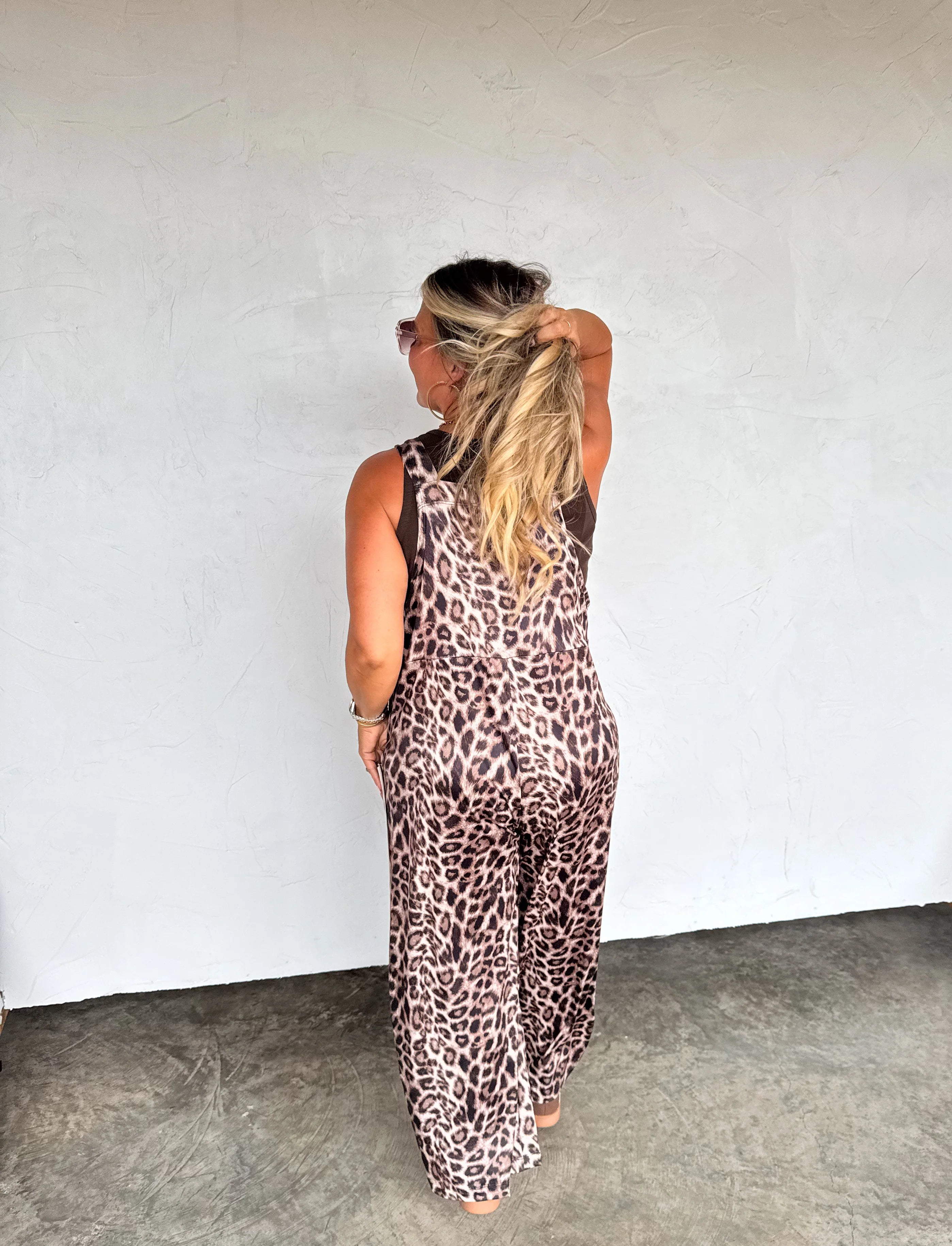 PREORDER: Karli Silky Cheetah Overalls by Blakeley (Beginning of October) - BFF Here