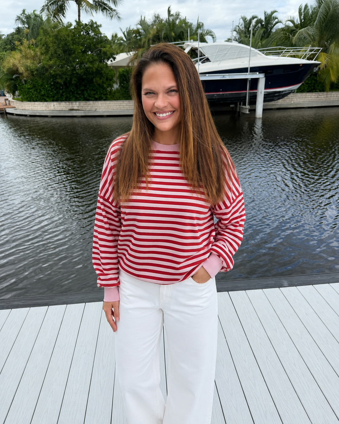 PREORDER: Cherry Stripe Open-Back Top (ETA: September)
