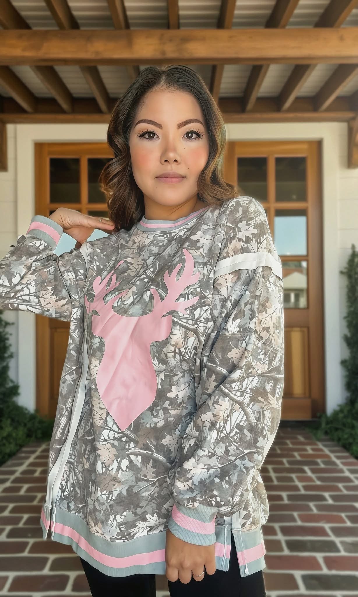 PREORDER: Camo Deer Sweatshirt by JadyK (ETA:  Mid November) - BFF Here