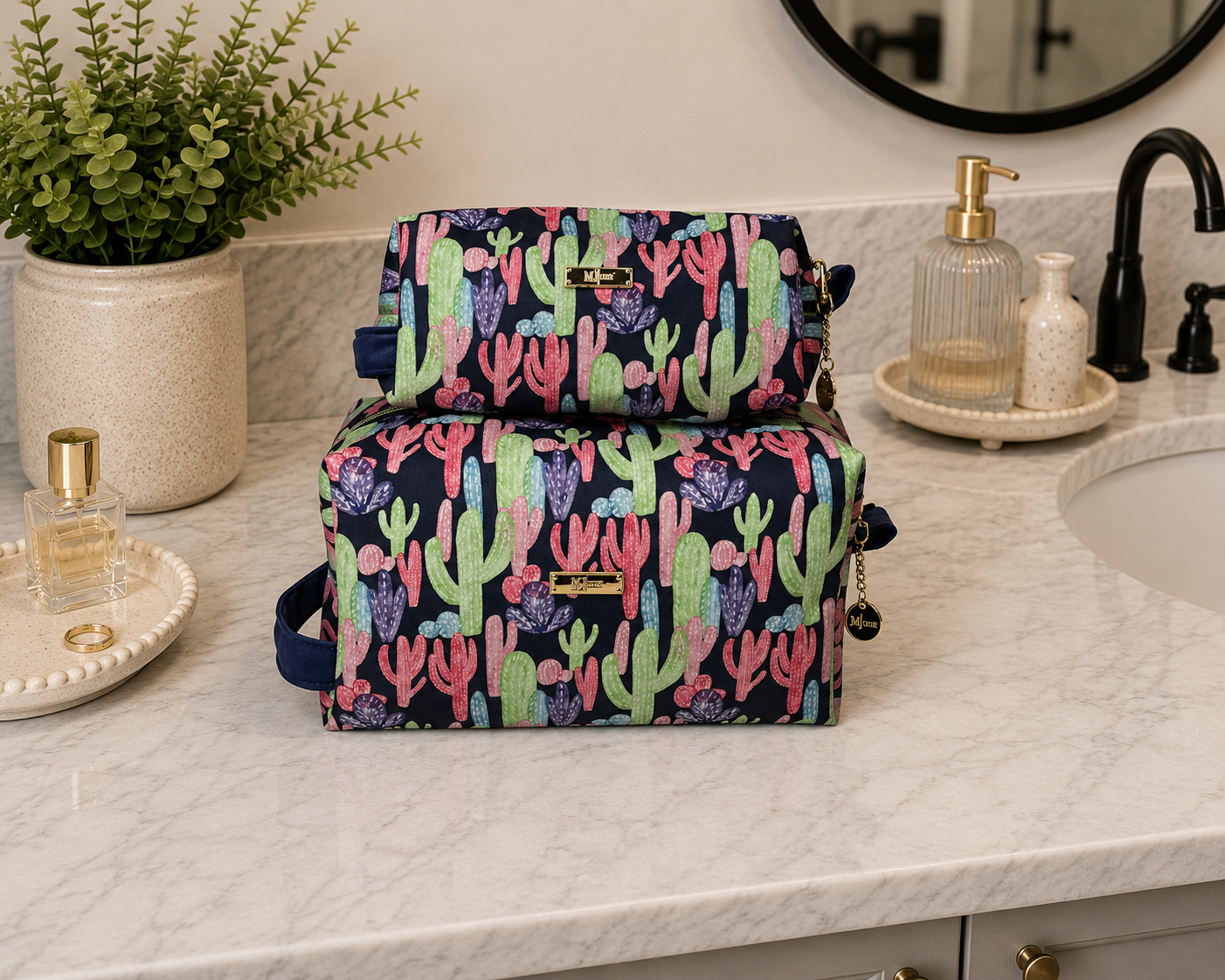 PREORDER: Bobbie Bags / Pastel Cactus by Makup Junkie Bags (ETA: 4-6 weeks)