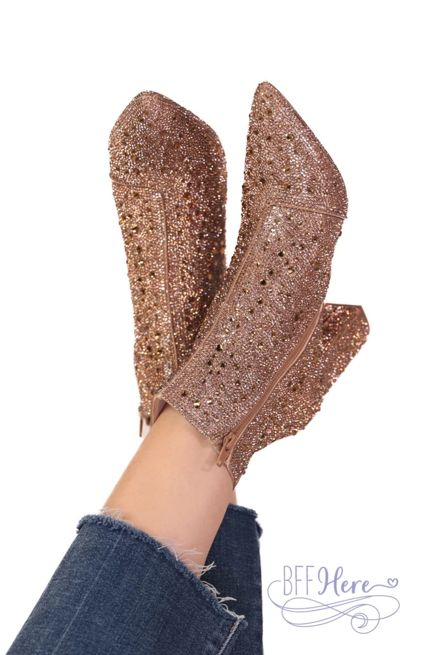 PREORDER-Made For Sparkling Rhinestone Booties (Ships End of October) - BFF Here