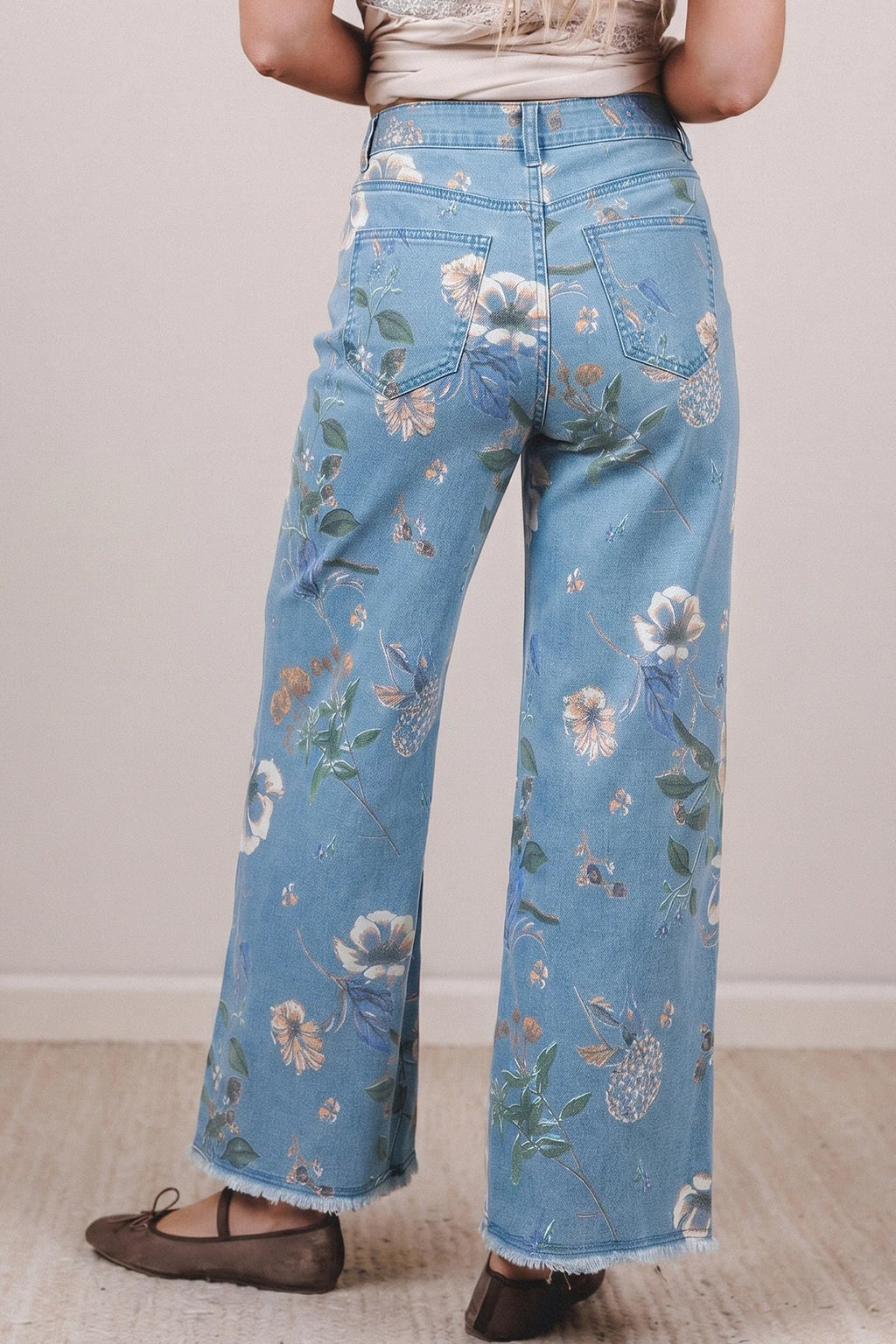 PREORDER: Petals & Denim Wide Leg Jeans (ETA: September / October )