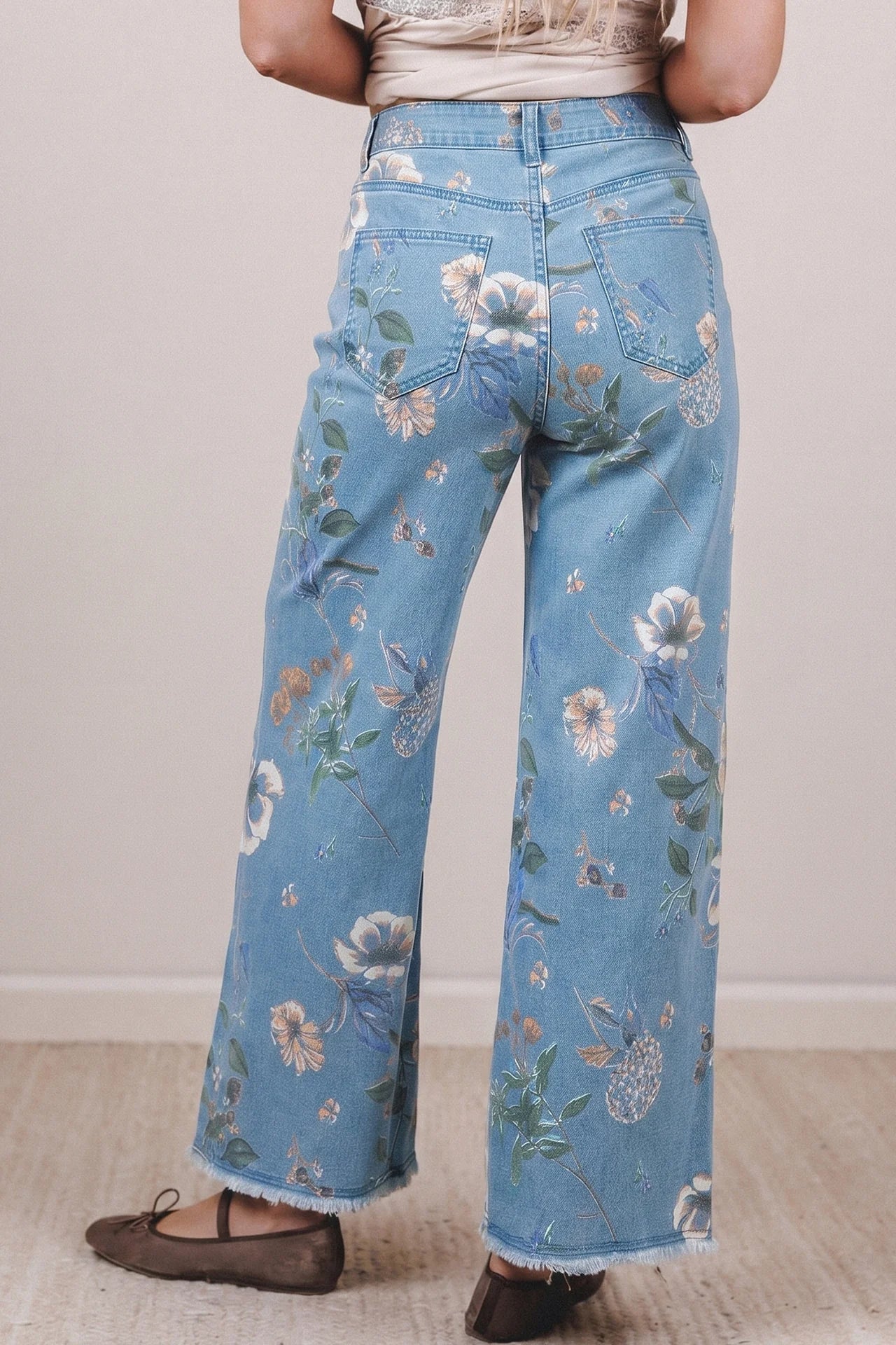 PREORDER: Petals & Denim Wide Leg Jeans (ETA: September / October )