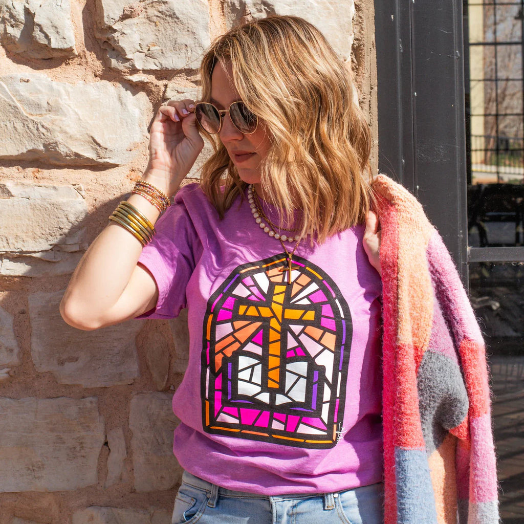 Stained Glass Cross Tee - BFF Here