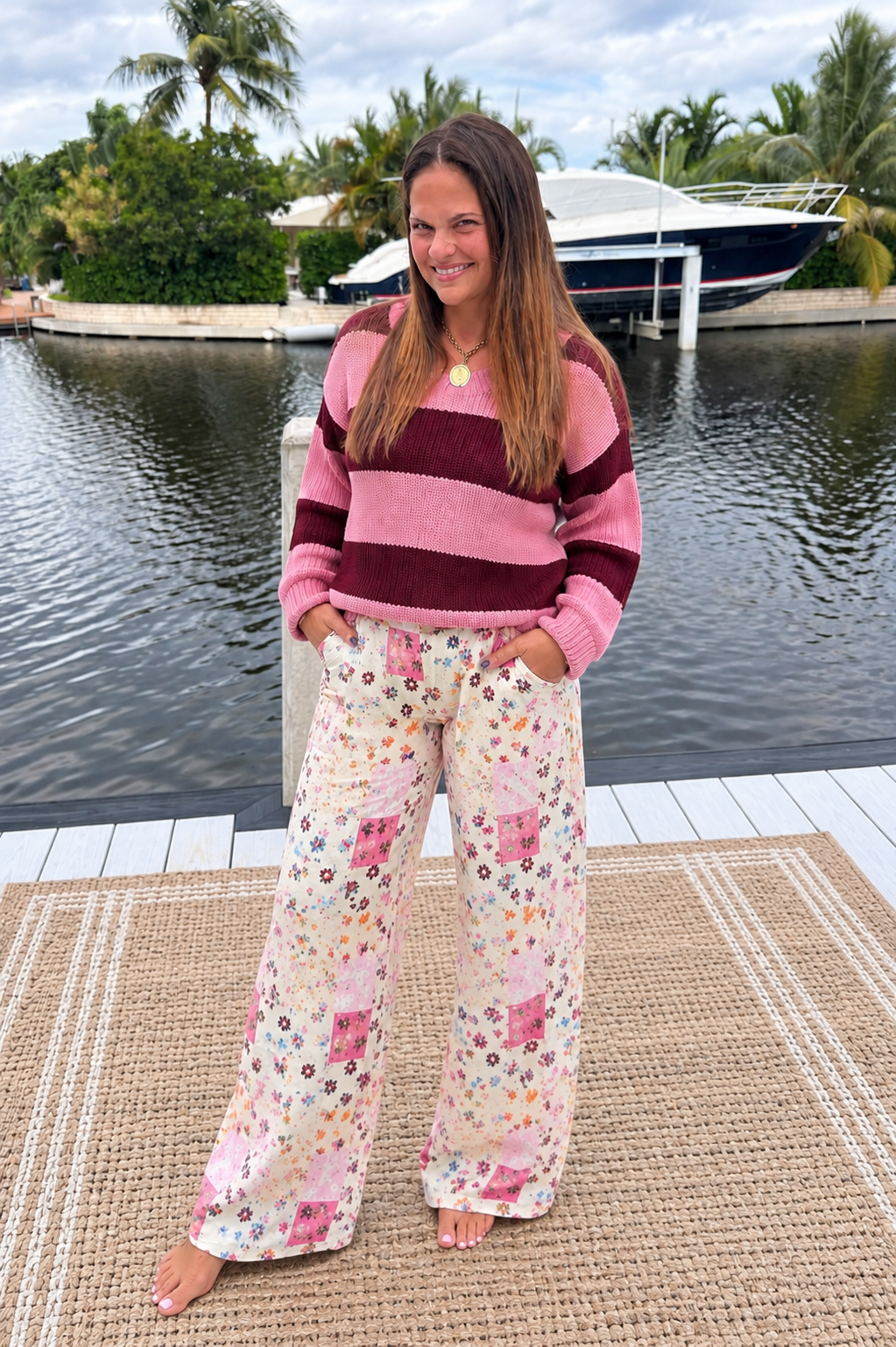 PREORDER: Patchwork in Bloom Wide Leg Jeans (ETA: October )