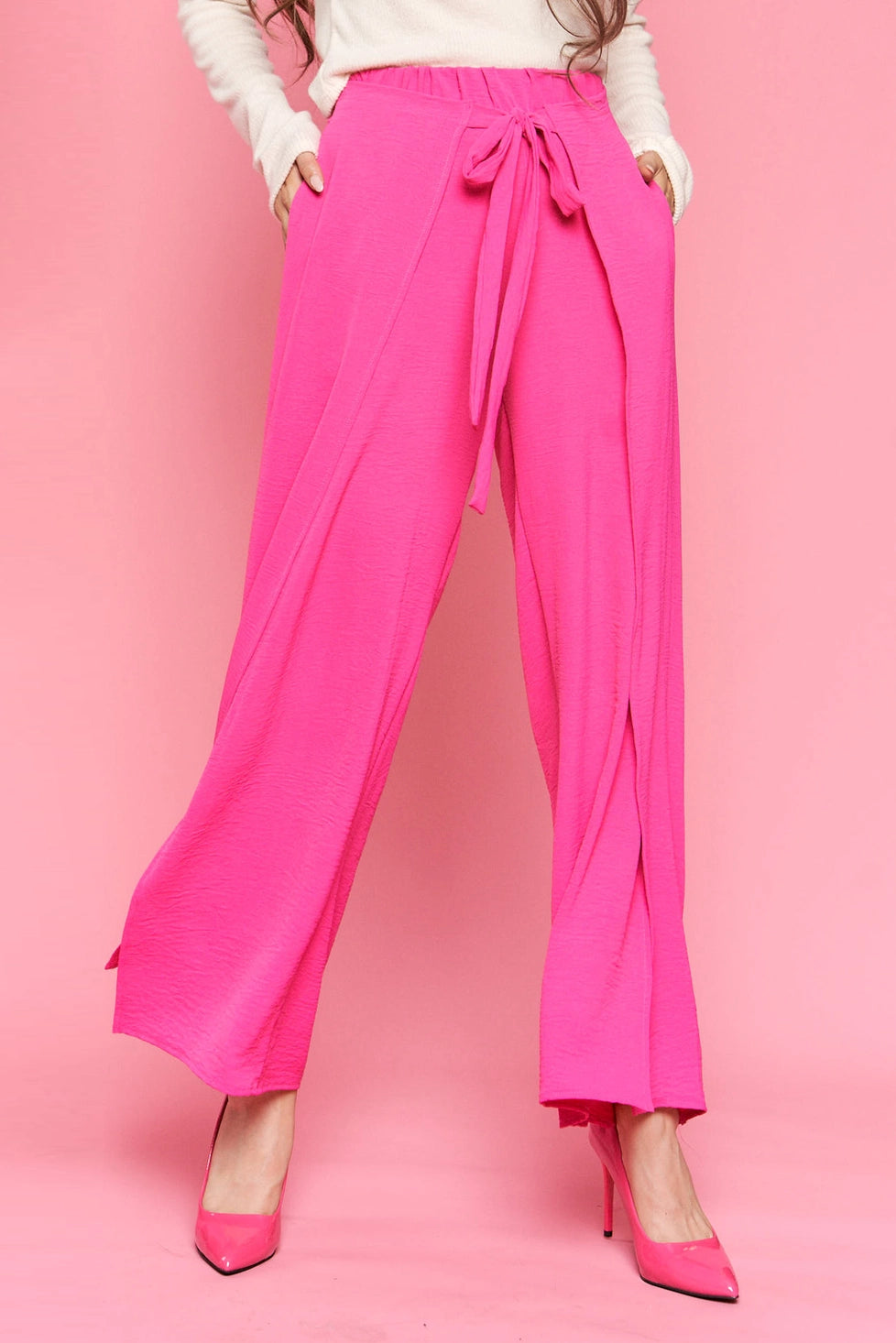 Crinkle Wide-Leg Palazzo Pants by Jade by Jane - BFF Here