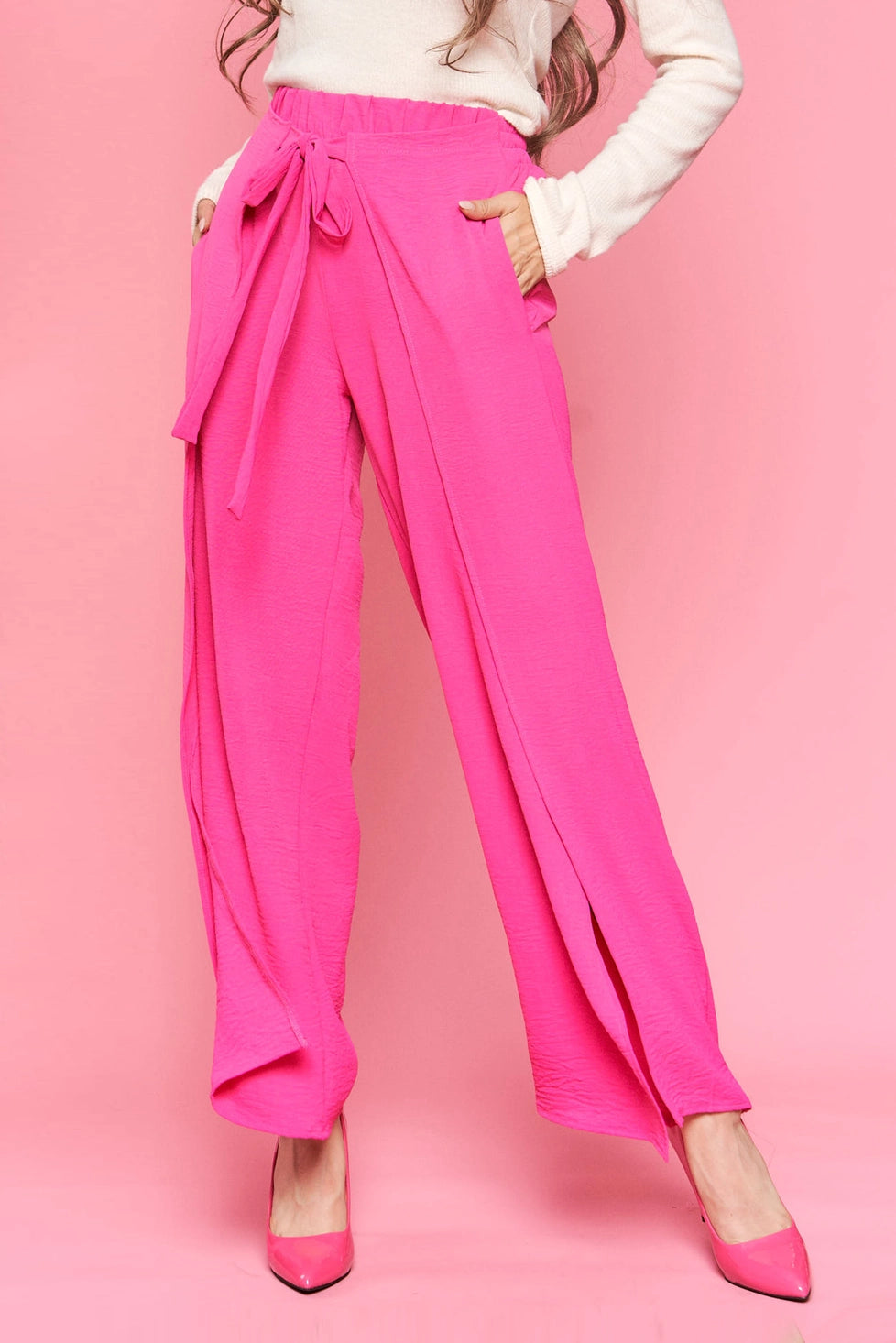 Crinkle Wide-Leg Palazzo Pants by Jade by Jane - BFF Here