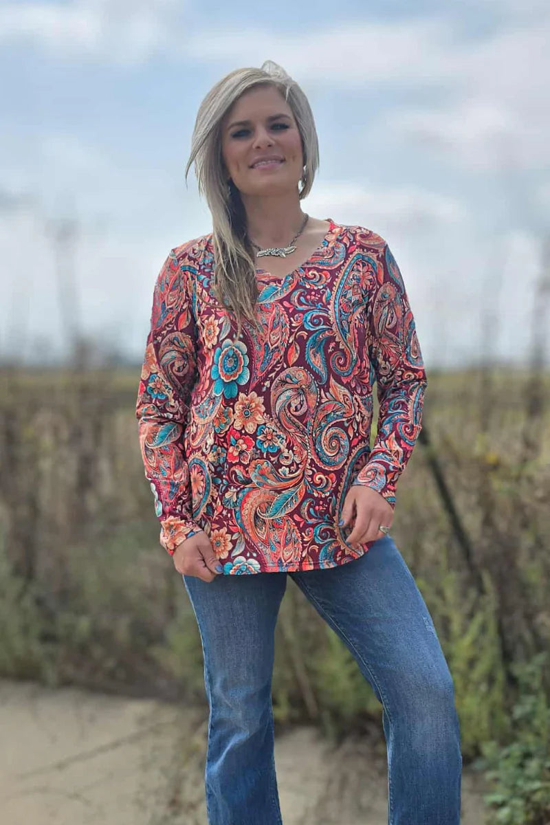 Paisley On The Plain Top by Sterling Kreek - BFF Here