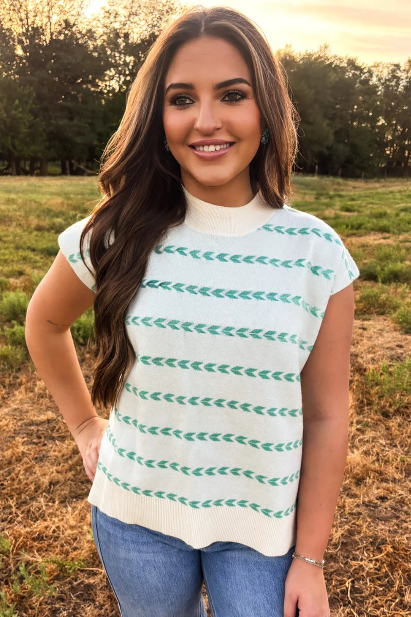 Turquoise Trails Sleeveless Sweater Top by Sterling Kreek (Ships 1-2 weeks)