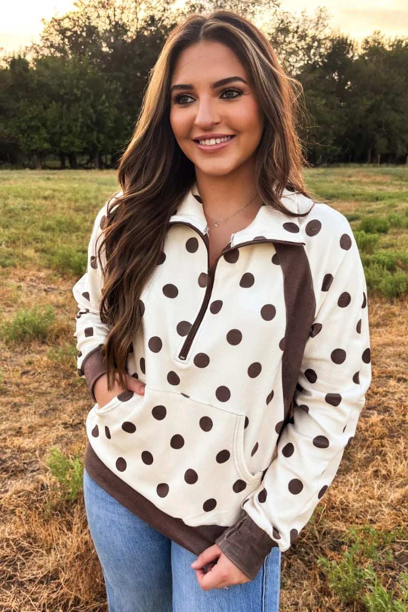 Cocoa Dot Pullover by Sterling Kreek (Ships 1-2 weeks)