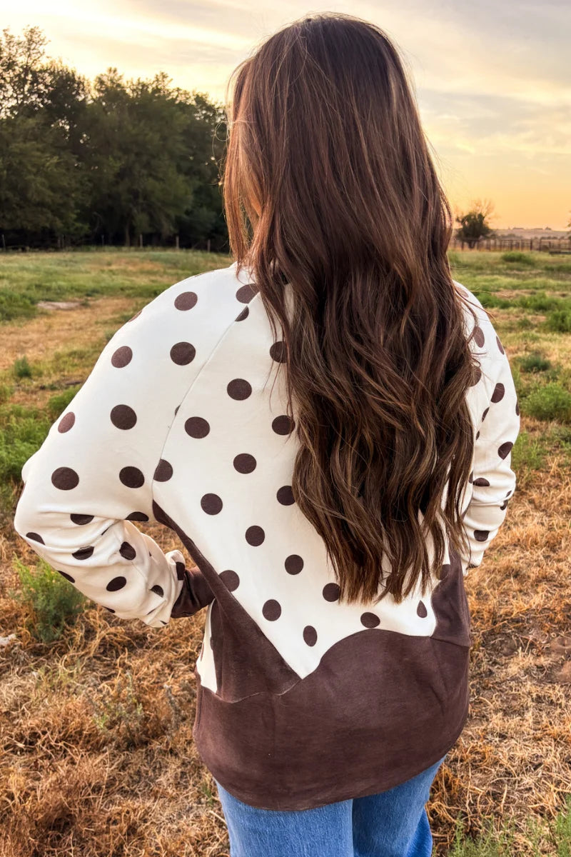 Cocoa Dot Pullover by Sterling Kreek (Ships 1-2 weeks)