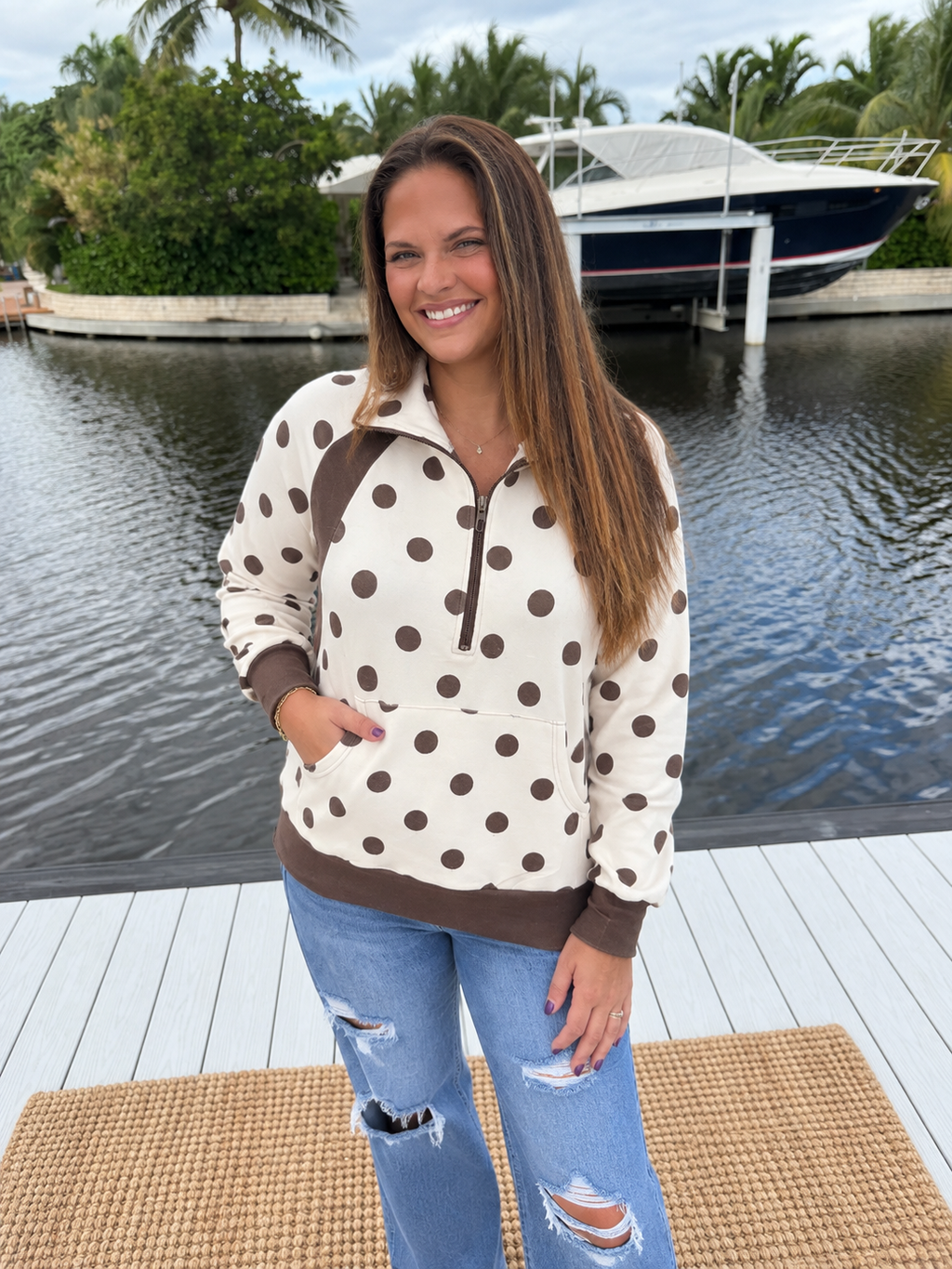 Cocoa Dot Pullover by Sterling Kreek (Ships 1-2 weeks)