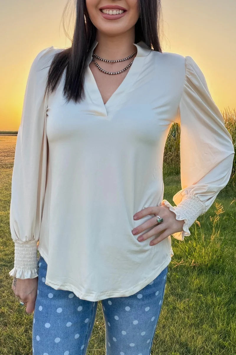 Canyon Call Top / Cream by Sterling Kreek (Ships 1-2 weeks)