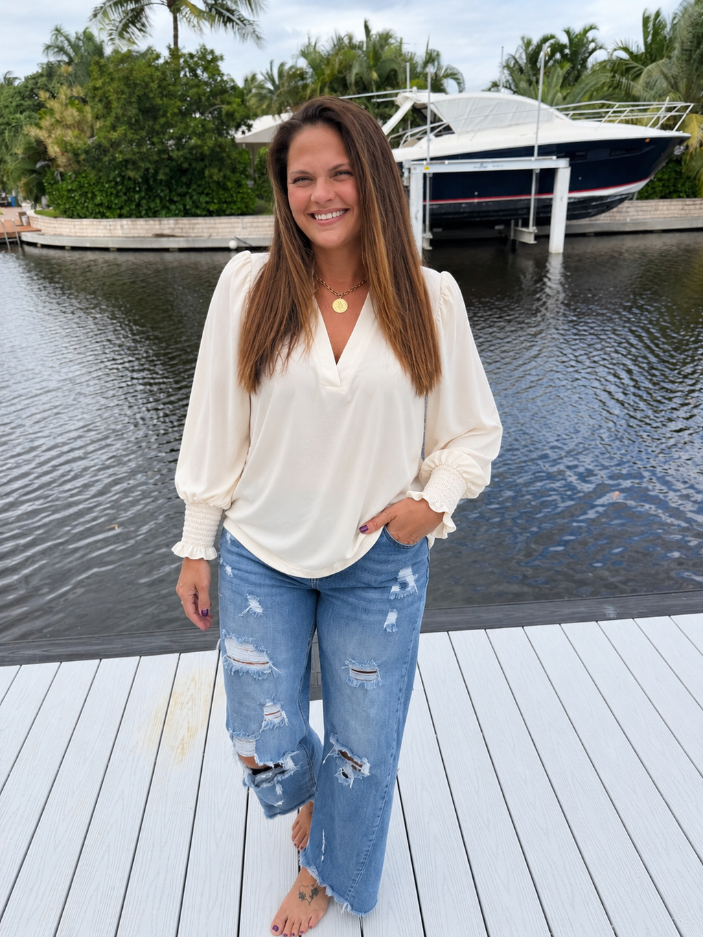 Canyon Call Top / Cream by Sterling Kreek (Ships 1-2 weeks)