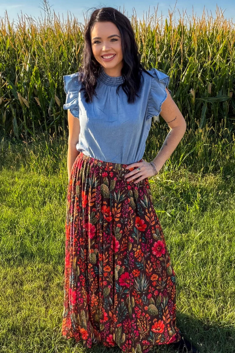 Rodeo Garden Maxi Skirt by Sterling Kreek (Ships 1-2 weeks)