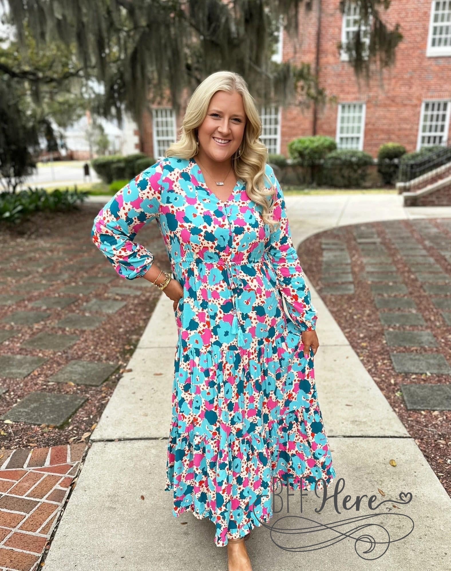 Summer Salsa: Vivacious Floral Tiered Maxi Dress - BFF Here