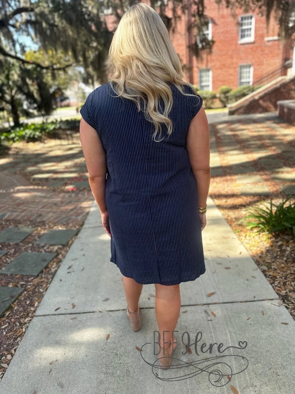 Folk Flair: Navy Sundress with a Pop of Floral Embroidery - BFF Here
