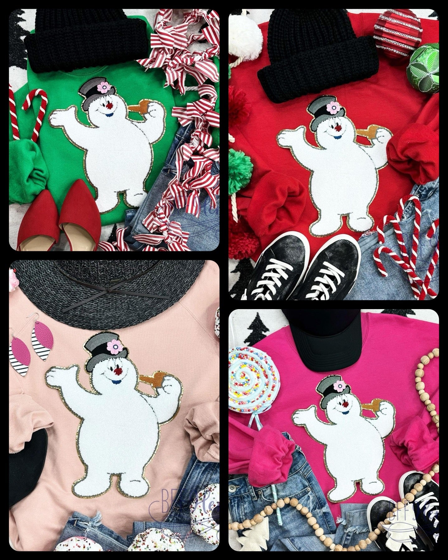 Chilly Charm: Frosty Chenille Patch Snuggle Sweatshirt / Choice of Color - BFF Here