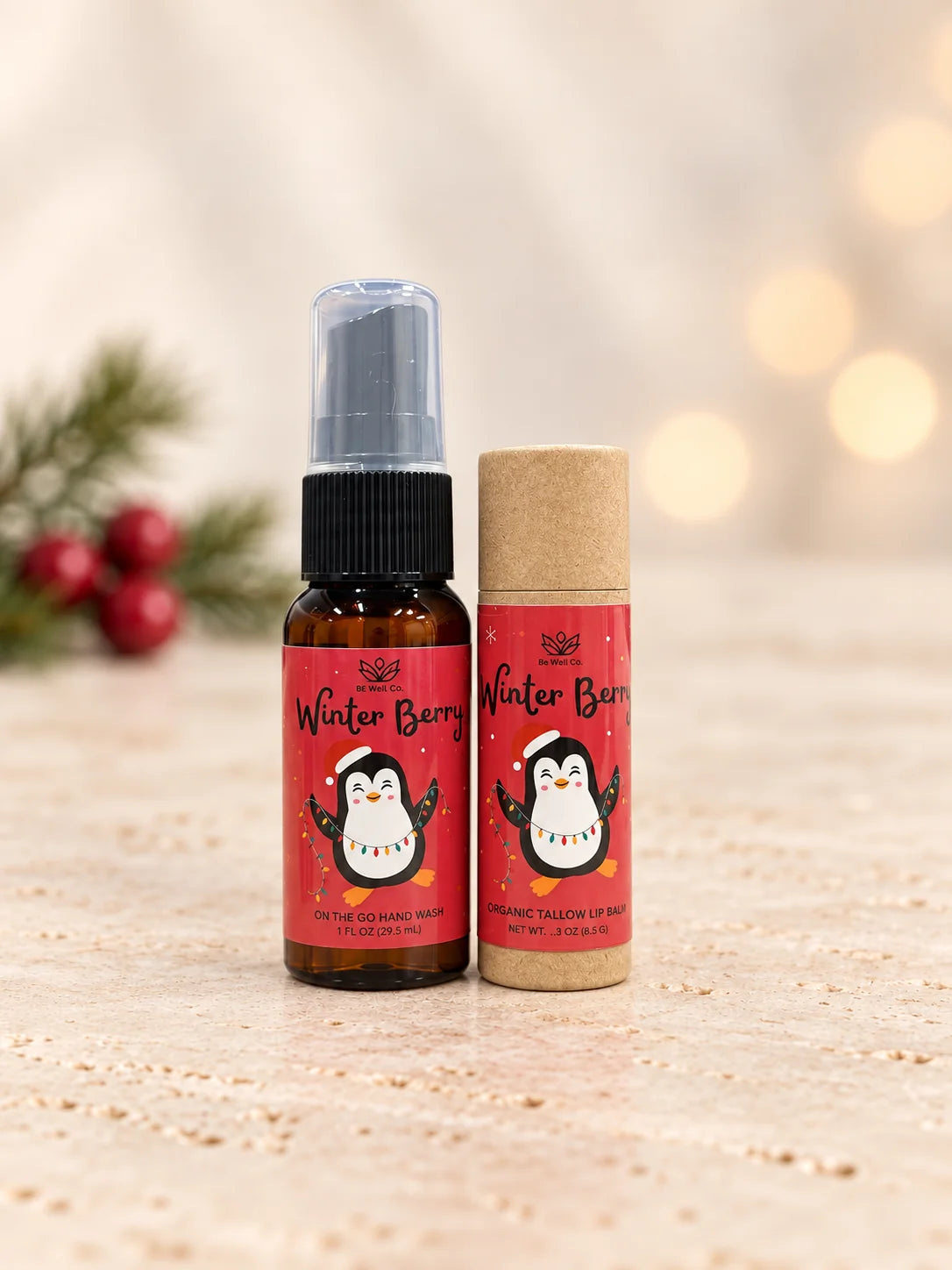 Holiday Lip Balm & Hand Sanitizer Bundle by Be Well Co. / ARRAY (Ships in 2-3 Weeks)