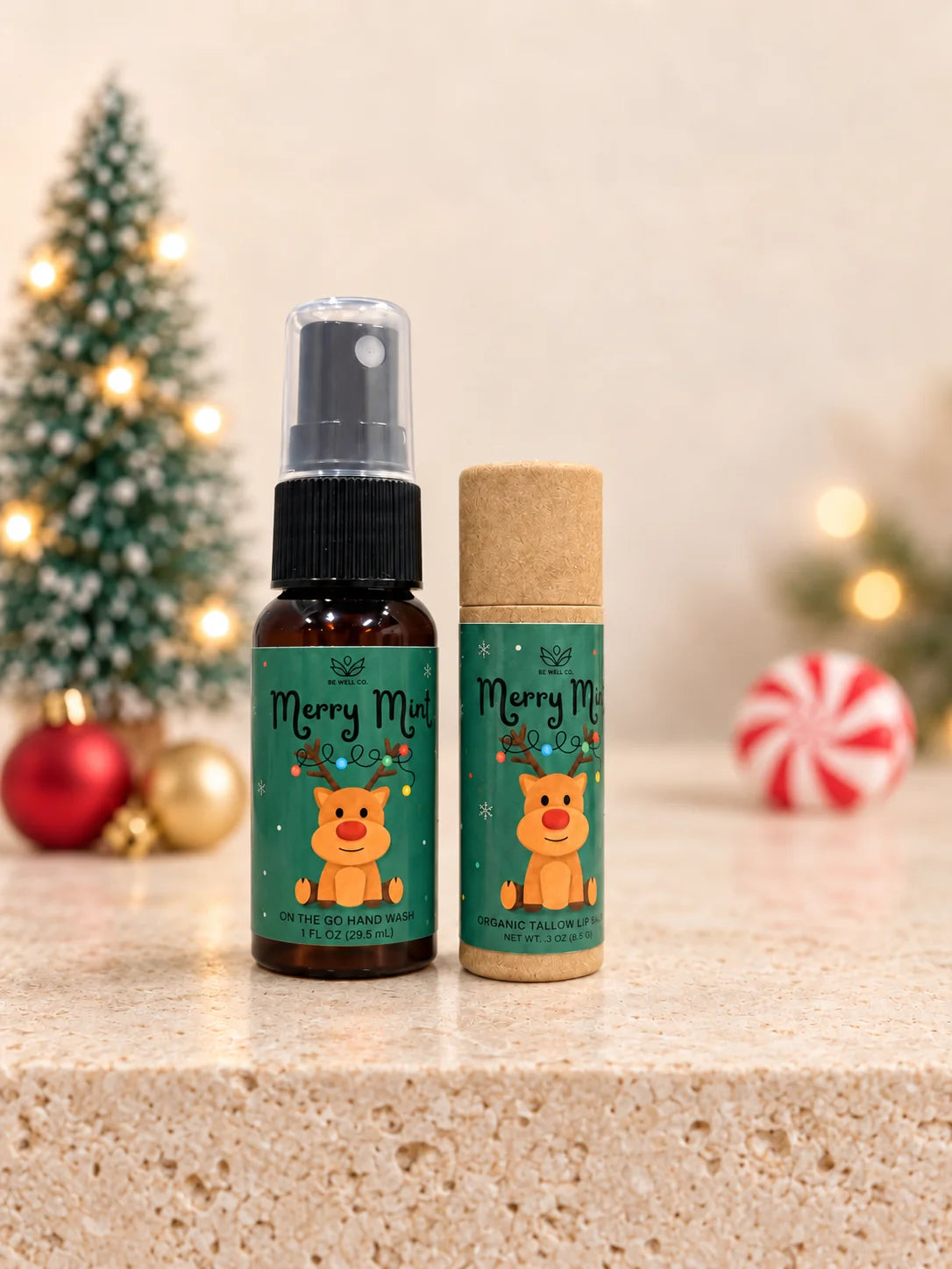 Holiday Lip Balm & Hand Sanitizer Bundle by Be Well Co. / ARRAY (Ships in 2-3 Weeks)