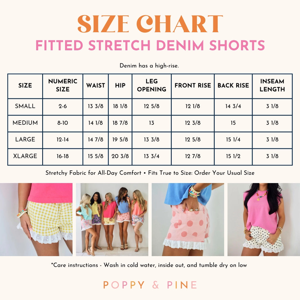 PREORDER: Patchwork Denim Ruffle Short / ARRAY by Poppy and Pine (ETA: October)