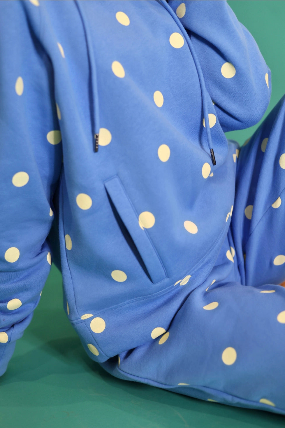 PREORDER: Blue Butter Polka Dot Sweatsuit Set - Hoodie & Sweatpants / ARRAY by Poppy and Pine (ETA: October)
