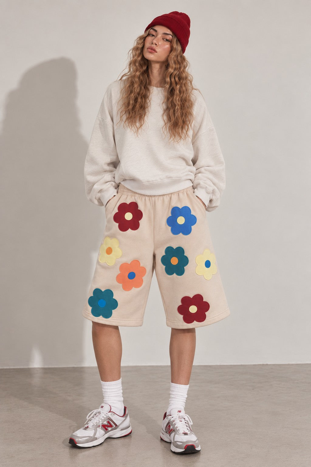 Flower Patch Sweat Shorts / ARRAY by Jade by Jane (Ships in 2-3 weeks)