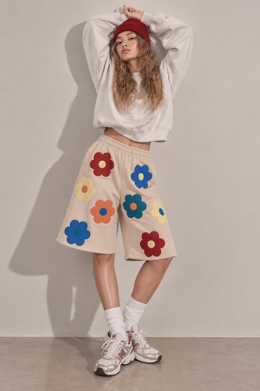 Flower Patch Sweat Shorts / ARRAY by Jade by Jane (Ships in 2-3 weeks)