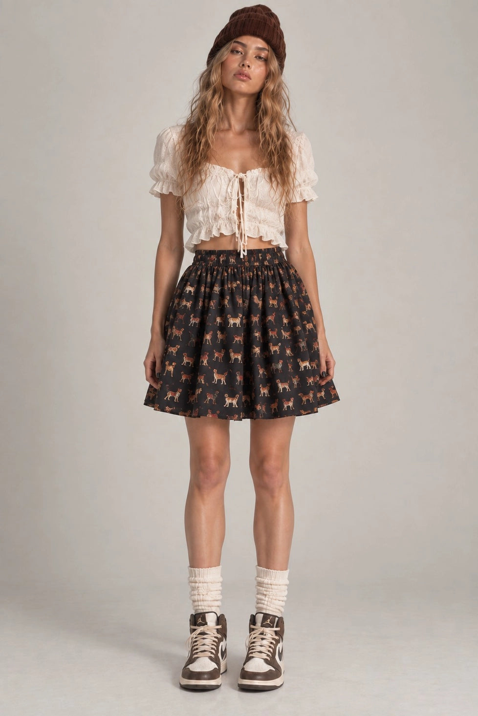 PREORDER: Dachshund Print Mini Skirt / ARRAY by Jade by Jane (ETA: November)