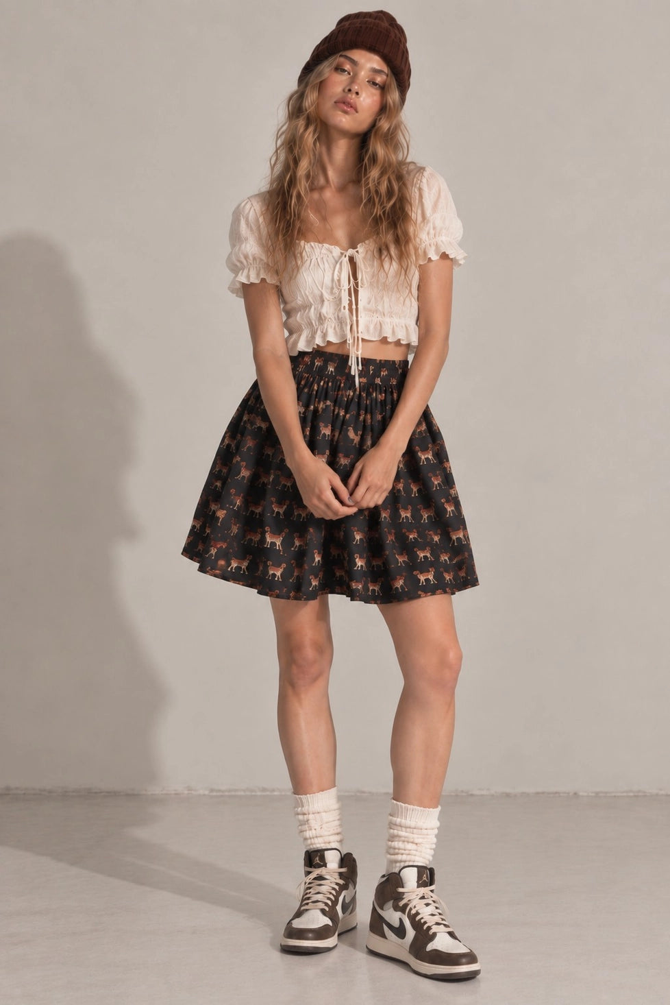 PREORDER: Dachshund Print Mini Skirt / ARRAY by Jade by Jane (ETA: November)