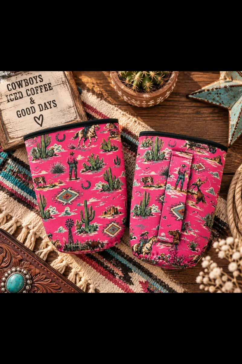 Pink Rock Rodeo Coffee Koozie by Sterling Kreek (Ships 2-3 weeks)