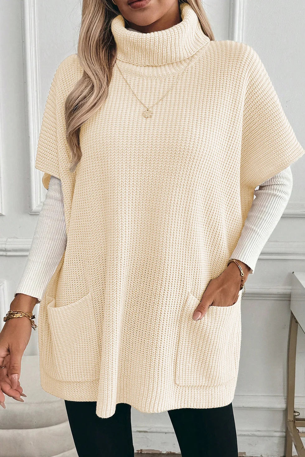 PREORDER: Cozy By The Coast Turtleneck Poncho (ETA: November)