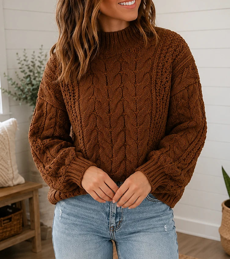 PREORDER: Coffee Break Cable Knit Sweater (ETA: November)