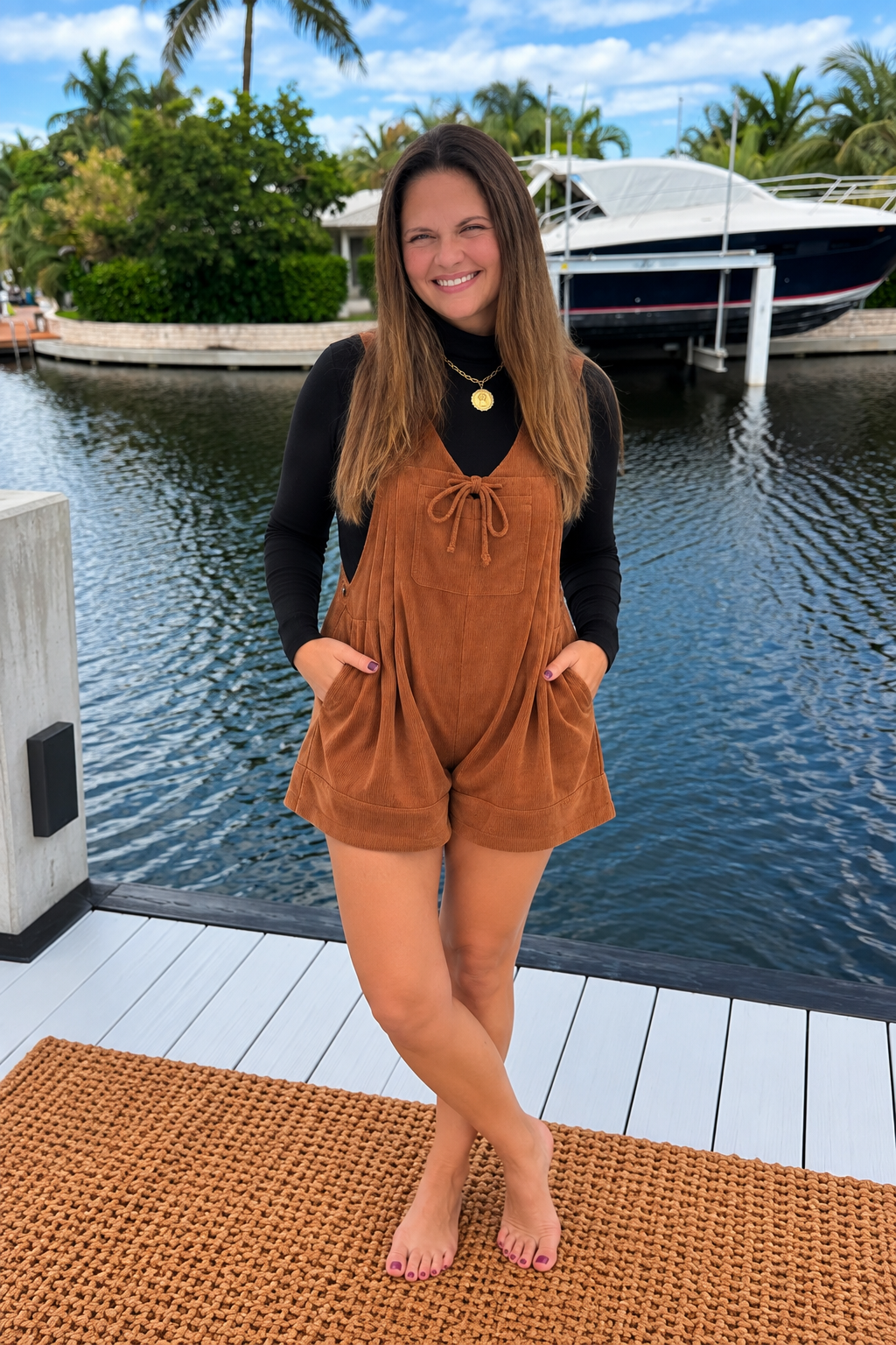 PREORDER: Cinnamon Season Corduroy Romper (ETA: November)
