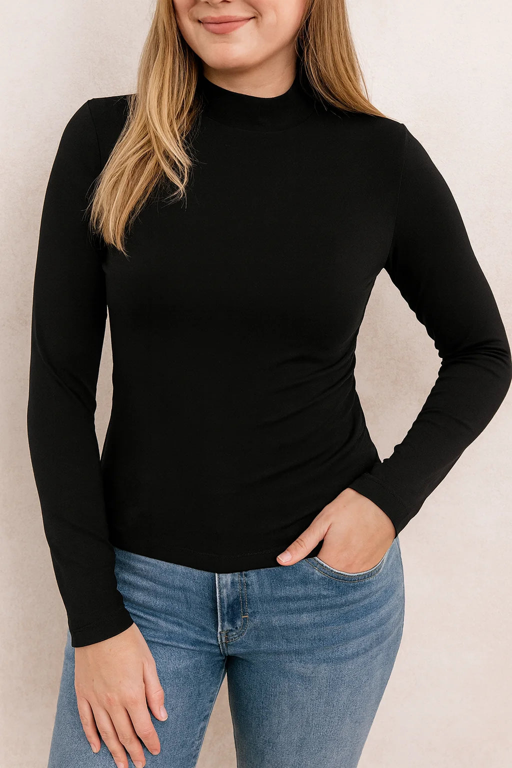 PREORDER: Sleek & Simple Mock Neck Top (ETA: November)